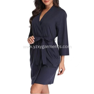 Custom Ladies Knitted Solid Color Robe